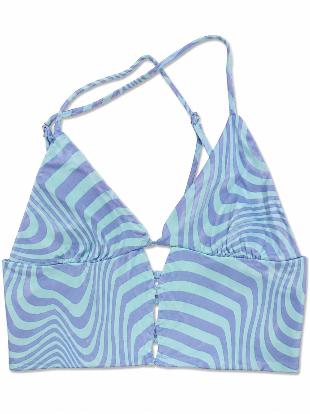 ZARA Blue + Aqua Swirl Bralette Top
